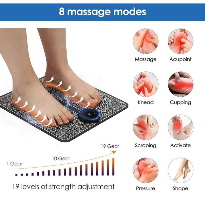 Electric Foot Massager Pad with EMS Muscle Stimulation